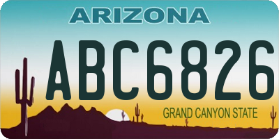 AZ license plate ABC6826