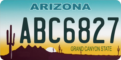 AZ license plate ABC6827