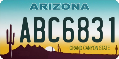AZ license plate ABC6831