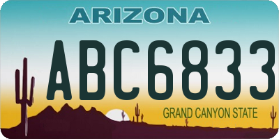 AZ license plate ABC6833