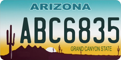 AZ license plate ABC6835