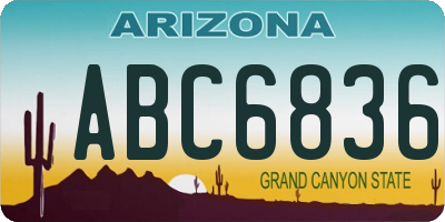 AZ license plate ABC6836
