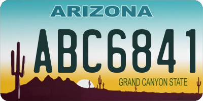 AZ license plate ABC6841