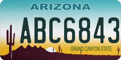 AZ license plate ABC6843