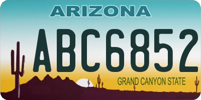 AZ license plate ABC6852