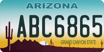 AZ license plate ABC6865