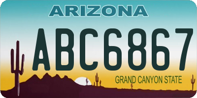 AZ license plate ABC6867