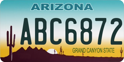AZ license plate ABC6872