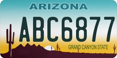 AZ license plate ABC6877