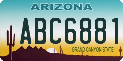 AZ license plate ABC6881
