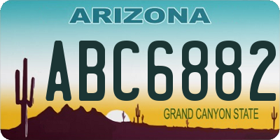 AZ license plate ABC6882