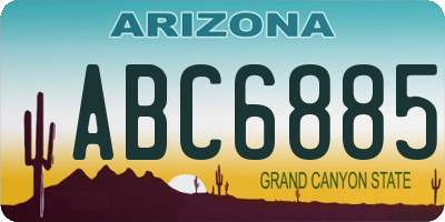 AZ license plate ABC6885