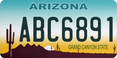 AZ license plate ABC6891