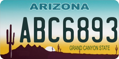 AZ license plate ABC6893