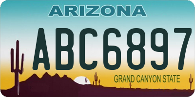 AZ license plate ABC6897