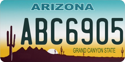 AZ license plate ABC6905