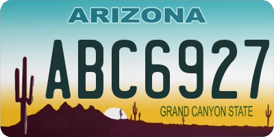 AZ license plate ABC6927