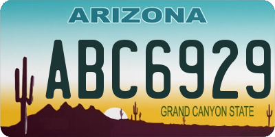 AZ license plate ABC6929