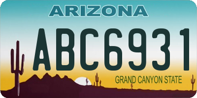 AZ license plate ABC6931