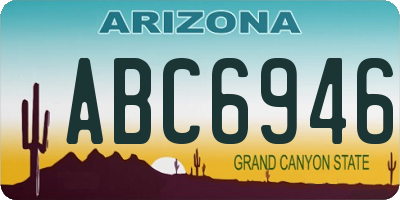 AZ license plate ABC6946