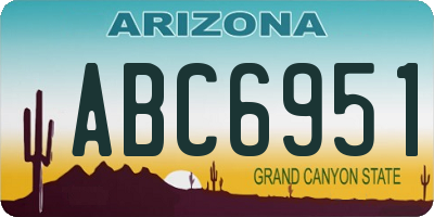 AZ license plate ABC6951