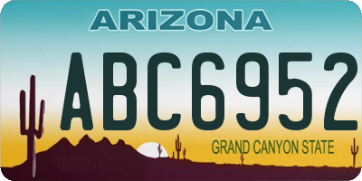 AZ license plate ABC6952