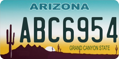 AZ license plate ABC6954