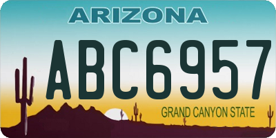AZ license plate ABC6957