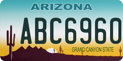 AZ license plate ABC6960