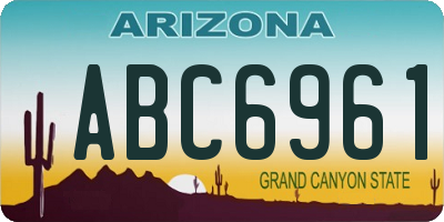 AZ license plate ABC6961
