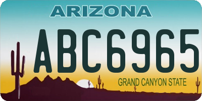 AZ license plate ABC6965