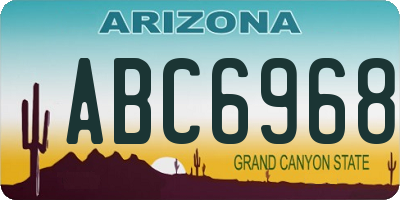 AZ license plate ABC6968