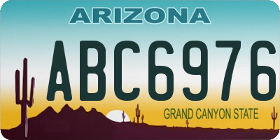 AZ license plate ABC6976