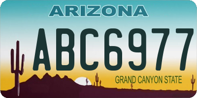 AZ license plate ABC6977