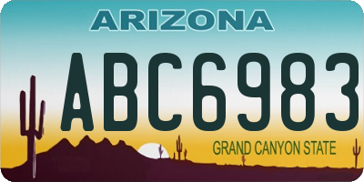 AZ license plate ABC6983