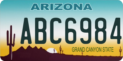AZ license plate ABC6984