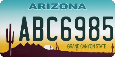 AZ license plate ABC6985