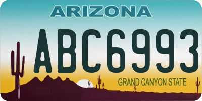 AZ license plate ABC6993