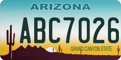 AZ license plate ABC7026