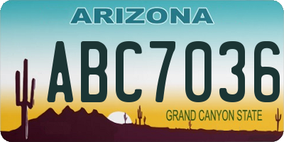 AZ license plate ABC7036