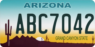 AZ license plate ABC7042