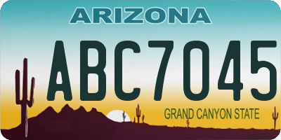 AZ license plate ABC7045