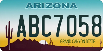 AZ license plate ABC7058