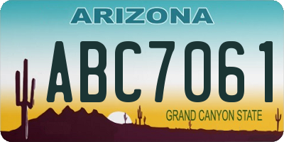 AZ license plate ABC7061