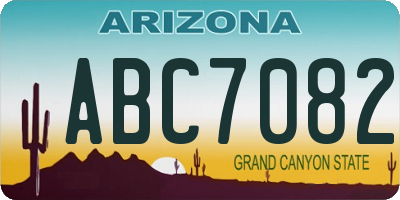 AZ license plate ABC7082