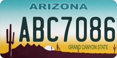 AZ license plate ABC7086