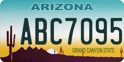 AZ license plate ABC7095