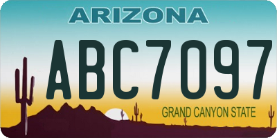 AZ license plate ABC7097