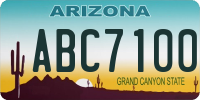 AZ license plate ABC7100