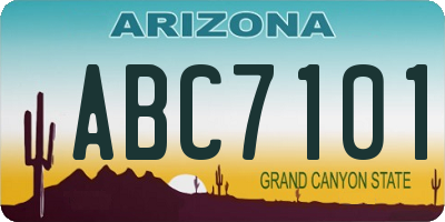 AZ license plate ABC7101